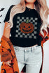 Polyester Cotton Blend Rhinestone Pumpkin Graphic Tee