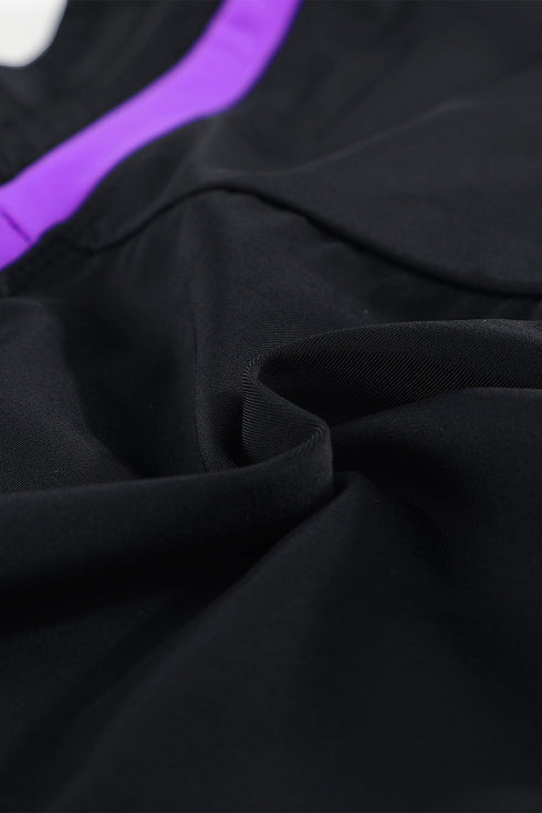 Contrast Waistband Tie Front Swim Shorts