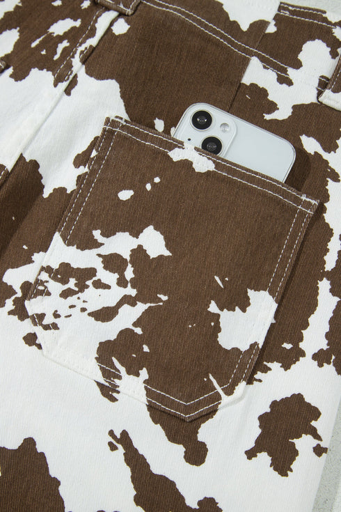 Abstract Pattern Regular Fit Full Length Western Jeans