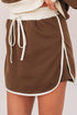 Paneled Loose Pullover And Lace Up Skort Two Piece Set