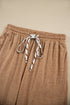 Striped Ruffle Sleeve V Neck Drawstring Pant Set