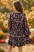 Floral Print Shirred V Neck Shift Mini Dress