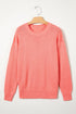 Drop Shoulder Ribbed Knit Long Sleeve Sweater