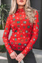 Elements Printed Long Sleeve Sheer Mesh Top