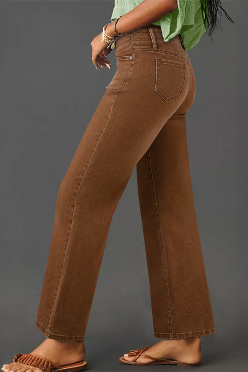 Pocket Detail Modern Utility Straight Leg Jeans