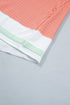 Graphic Stripe Raw Seam Trim Detail Long Sleeve Top