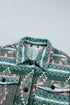 Geometric Print Button Front Long Sleeve Jacket
