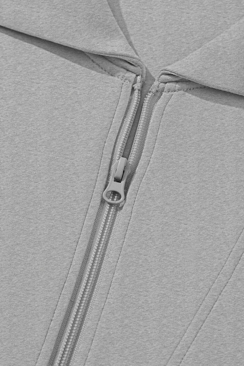 Zip Sailor Collar Pullover Athleisure Sweatpants Two Piece Pant Set