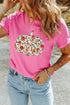 Floral Pumpkin Printed Graphic Round Neck Statement Tee