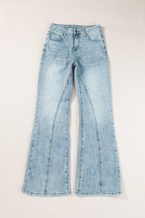 Acid Wash Denim Extra Wide Leg High Waist Jeans