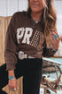 Floral Buffalo Plaid Striped Embroidered Patch Western Pullover Sweatshirt