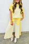 Printed Patchwork Polka Dot Wide Leg Pant Set