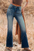 Pocket Detail Flare Leg Silhouette Denim Jeans