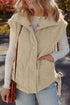 Faux Fur Sherpa Fleece Snap Button Knot Side Vest