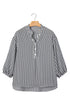 Striped Pattern Half Sleeve Button Up Blouse