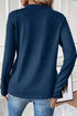 Exposed Seam Detail Crew Neck Long Sleeve Top