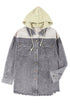 Casual Button Down Hooded Corduroy Shirt Jacket