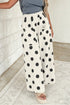 Wide Leg Polka Dot Elastic Waist Pants