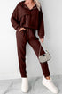 Active Solid Cropped Hoodie Drawstring Jogger Pant Set