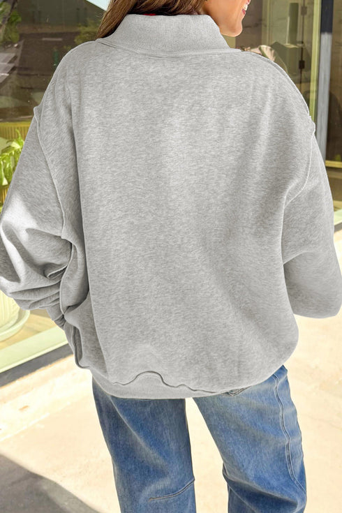 Leopard Print Pumpkin Graphic Mock Neck Sweatshirt