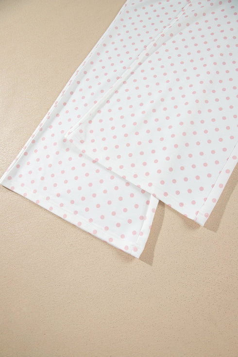 Polka Dot Patchwork Long Sleeve Pant Set