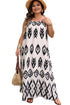 Bohemian Aztec Print H Line Halter Maxi Dress