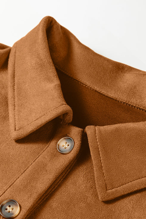 Faux Suede Western Retro Hollowed Detail Jacket