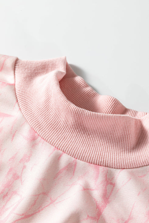 Camo Print Mock Neck Jogger Pant Set