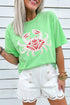 Crab Embroidered Patch Loose Fit Round Neck Tee