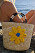 Dimensional Crochet Flower Boho Woven Shoulder Bag