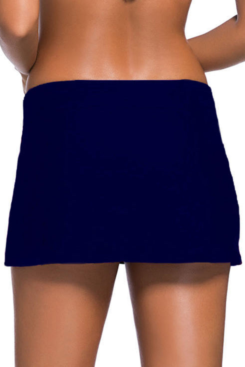 Wide Waistband Smooth Stretch Mini Swim Skirt