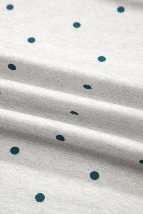 Polka Dot Piping Trim Relaxed Silhouette Top