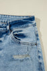 Distressed Ripped Raw Hem Casual Straight Jeans