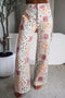 Floral Patchwork Wide Leg Full Length Jeans