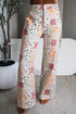 Floral Patchwork Wide Leg Full Length Jeans