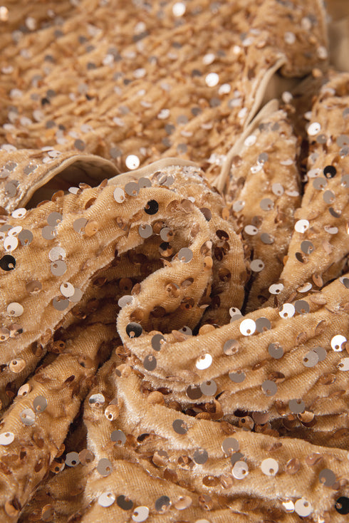 Elegant Solid Sequined Open Front Cropped Jacket