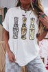 Camo Pattern Graphic Round Neck Statement Tee