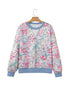 All Over Floral Print Round Neck Long Sleeve Top