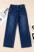 Classic Solid Straight Leg Mid Rise Stretch Jeans