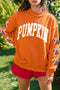 Sequined Pumpkin Applique Layered Mock Neck Graphic Sweatshirt