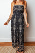 Bohemian Ethnic Print Spaghetti Strap Wide Leg Jumpsuit