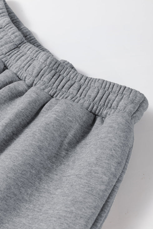 Relaxed Knit Hooded Crop And Jogger Lounge Set