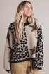 Leopard Star Pattern Round Neck Long Sleeve Shift Sweater