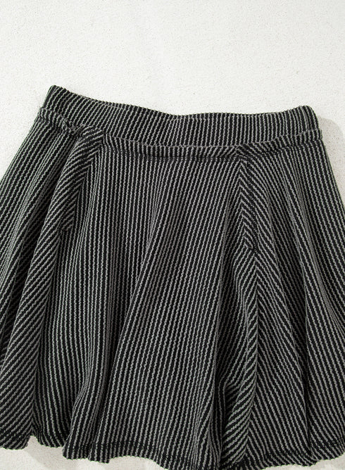 Corded Lantern Sleeve Ruffled Skort Two Piece Dress