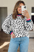 Leopard Print Round Neck Long Sleeve Tunic Sweater