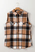 Modern Retro Plaid Collared Button Up Vest