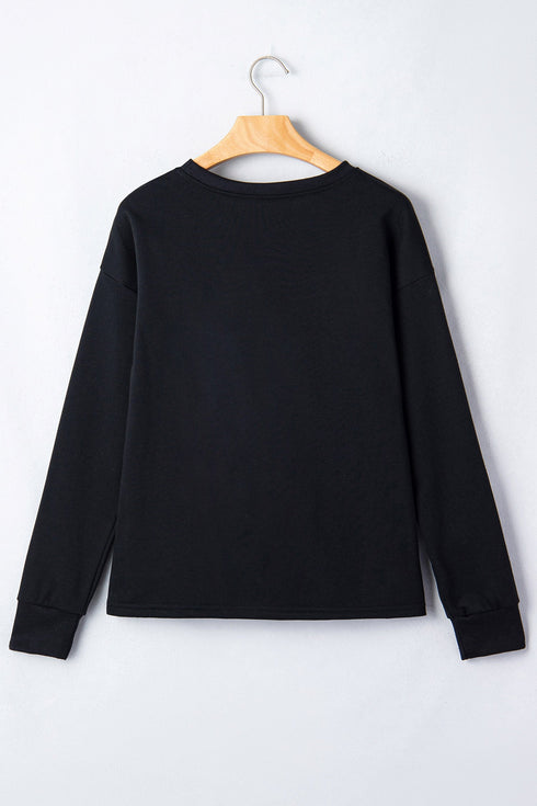 Polyester Rhinestone Pumpkin Graphic Long Sleeve Tee