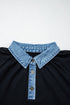 V Shaped Neck Opening Long Sleeve Top