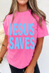 Polyester Cotton Jesus Saves Print Graphic Tee