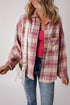 Casual Plaid Print Chest Pocket Long Sleeve Shacket
